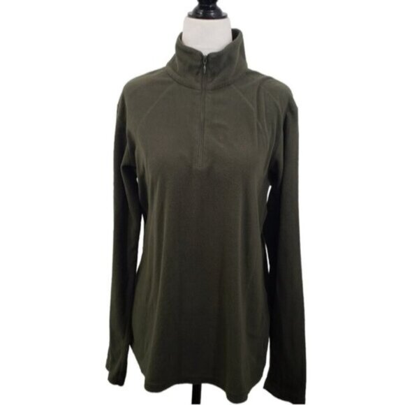 Columbia Green Fleece 1/2 Zip Pullover Long Sleeve Outdoor Activewear Large - Picture 13 of 13